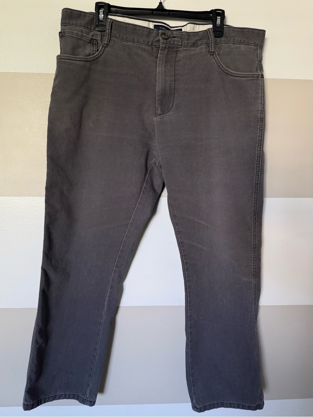Tommy Hilfiger Gray Custom Fit 5 Pocket Pants Mens 38x30